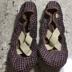 Ballasox in brown purple - gold cross cross straps